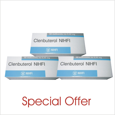 Clenbuterol 20 mcg 3 boxes (150 tabs/20mcg)